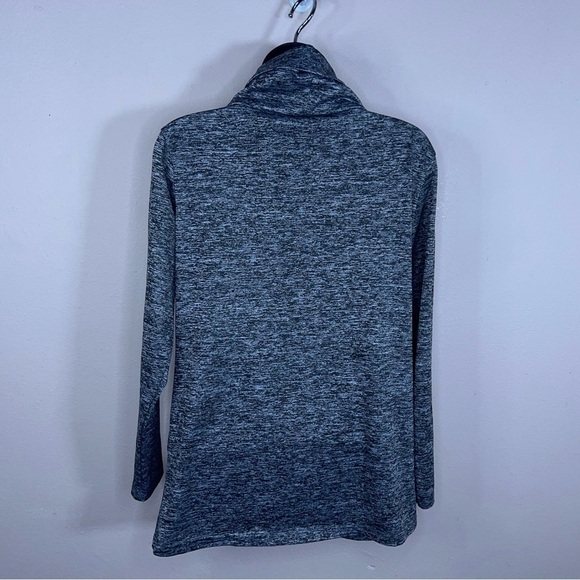 MEDIUM GREY COWL NECKLINE ATHLETIC  ACTIVEWEAR PULLOVER WOMENS STRETCH POCKET - Picture 3 of 12